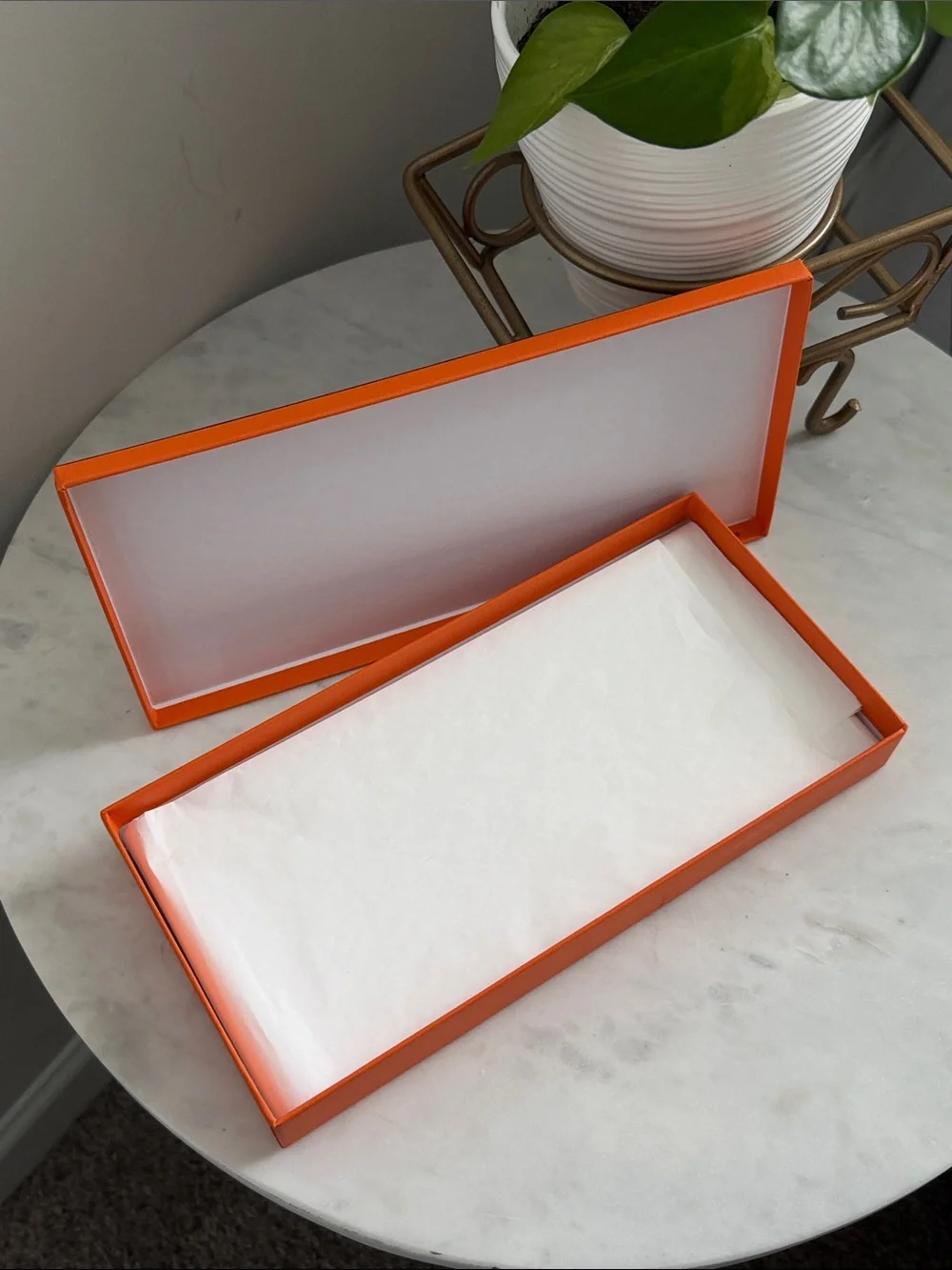 Hermes Orange Box with Black Trim